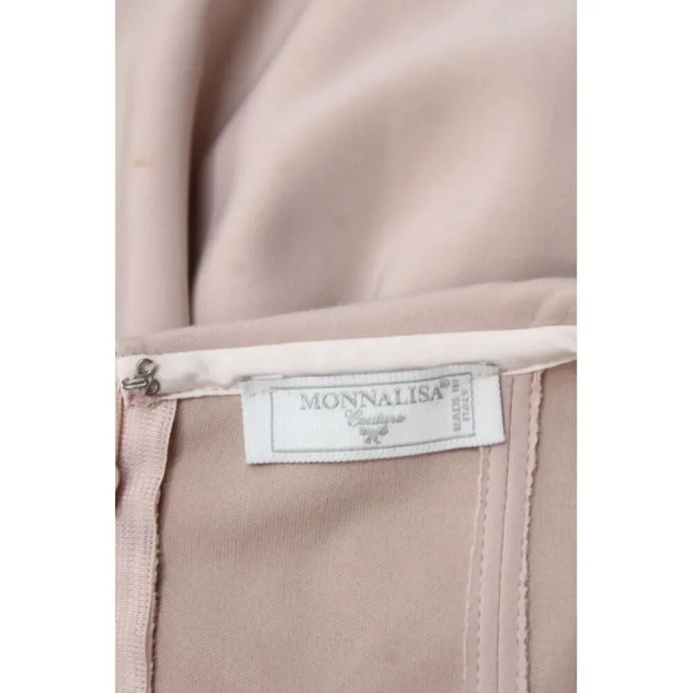 Monalisa Girls Back Zip Short Sleeve Collared Crystal Dress Pink Size 12